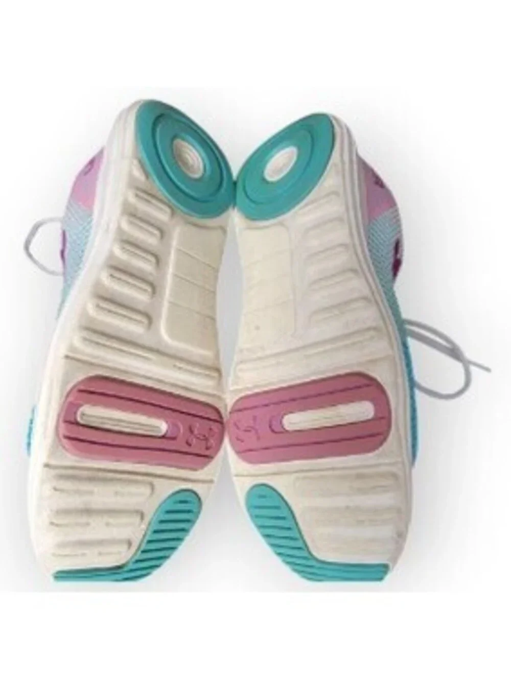 Under Armour Charged Womens 7.5/6Y Running Shoes Teal Pink Ombre Mesh Sneakers